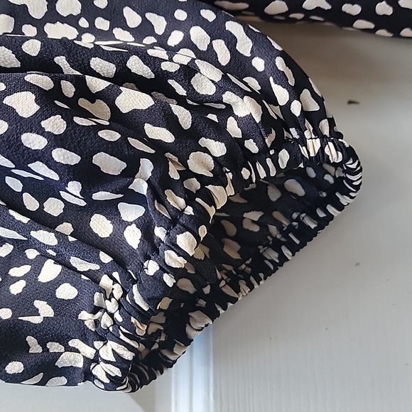 Umgee Cheetah Black Tan Babydoll Tunic Top Blouse Size Large - Picture 5 of 12